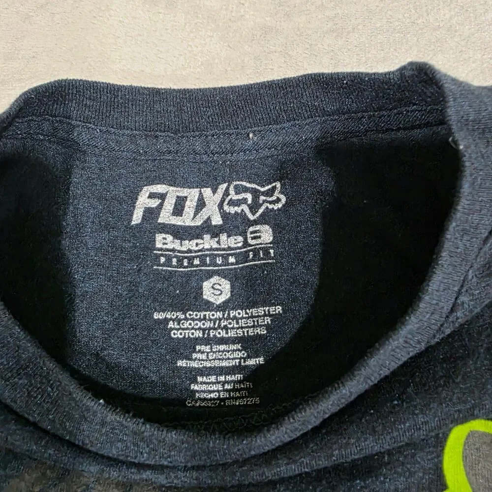 Fox Racing Shirt Mens Small Blue Graphic Short Sleeve Tee Grunge Moto Rider-MX74